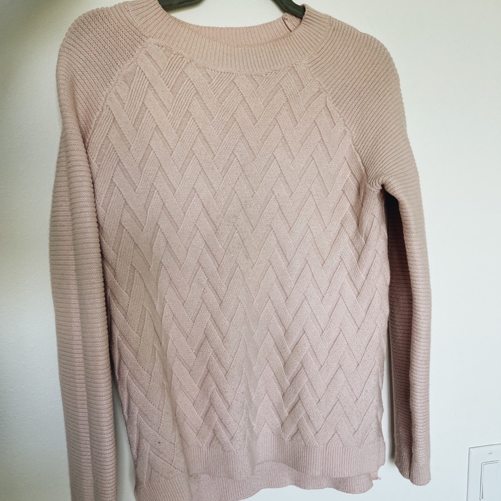 Cyrus Blush Basketweave Sweater